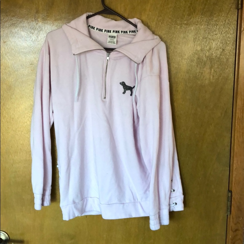 Pink quarter zip sweatshirt